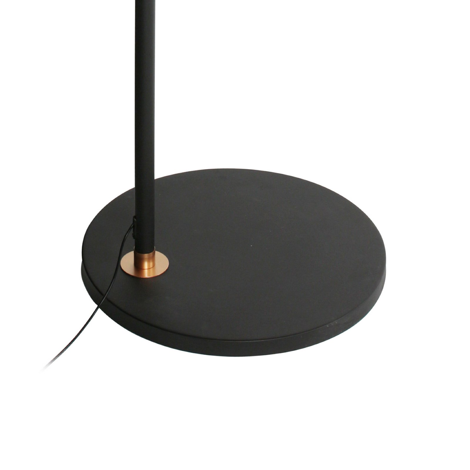 lámpara LED arqueada Ringlux, negro/dorado, metal, CCT, atenuable