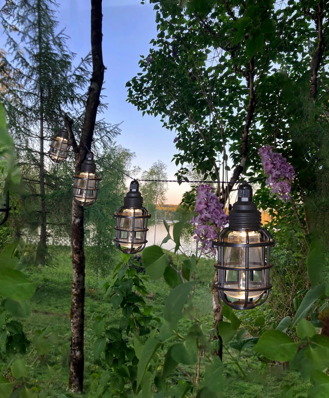 LED-solcellelenke Cage, 8 lyskilder