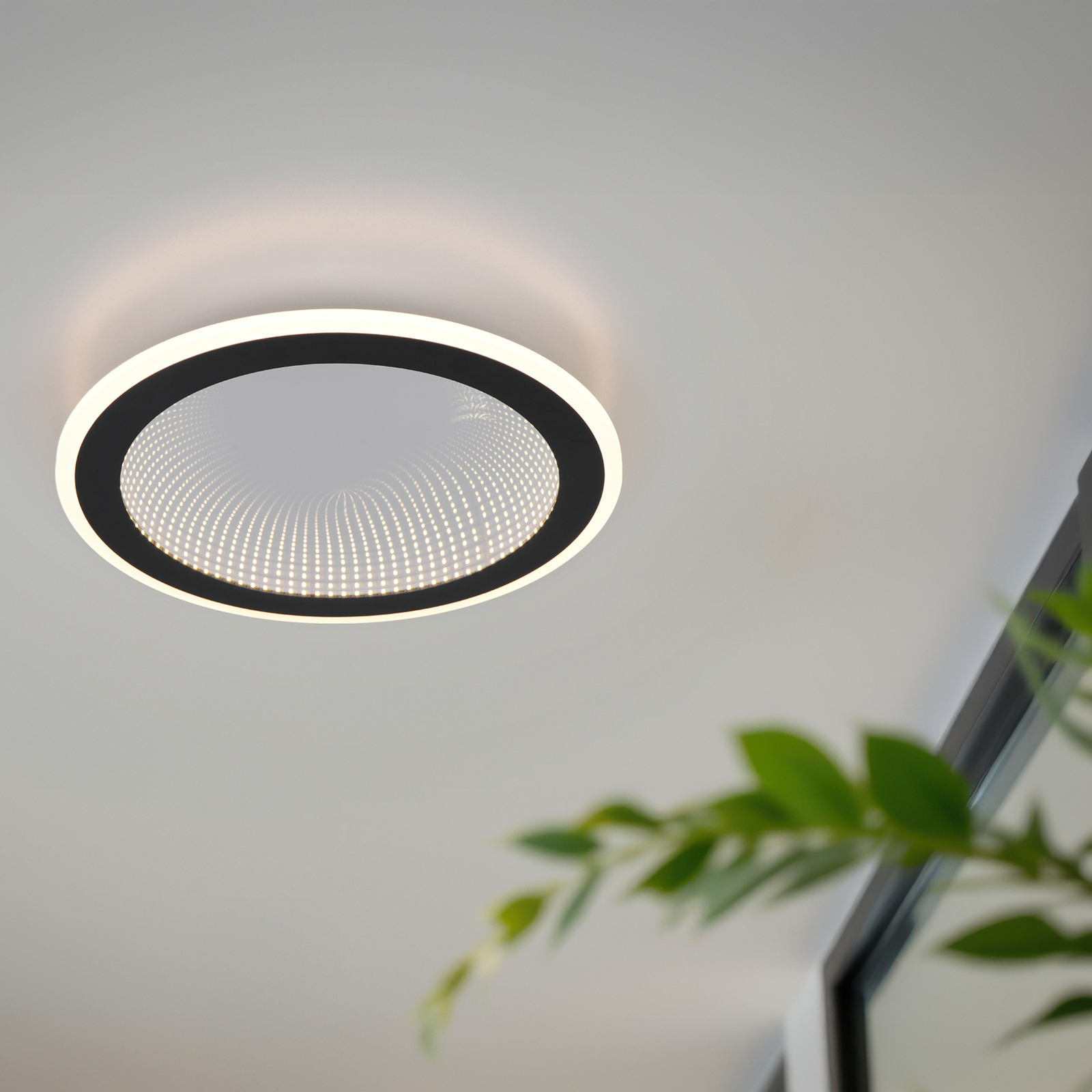 Plafoniera LED Glace, nero, CCT, dimmerabile, metallo Plafoniera LED Glace, nero, CCT, dimmerabile, metallo