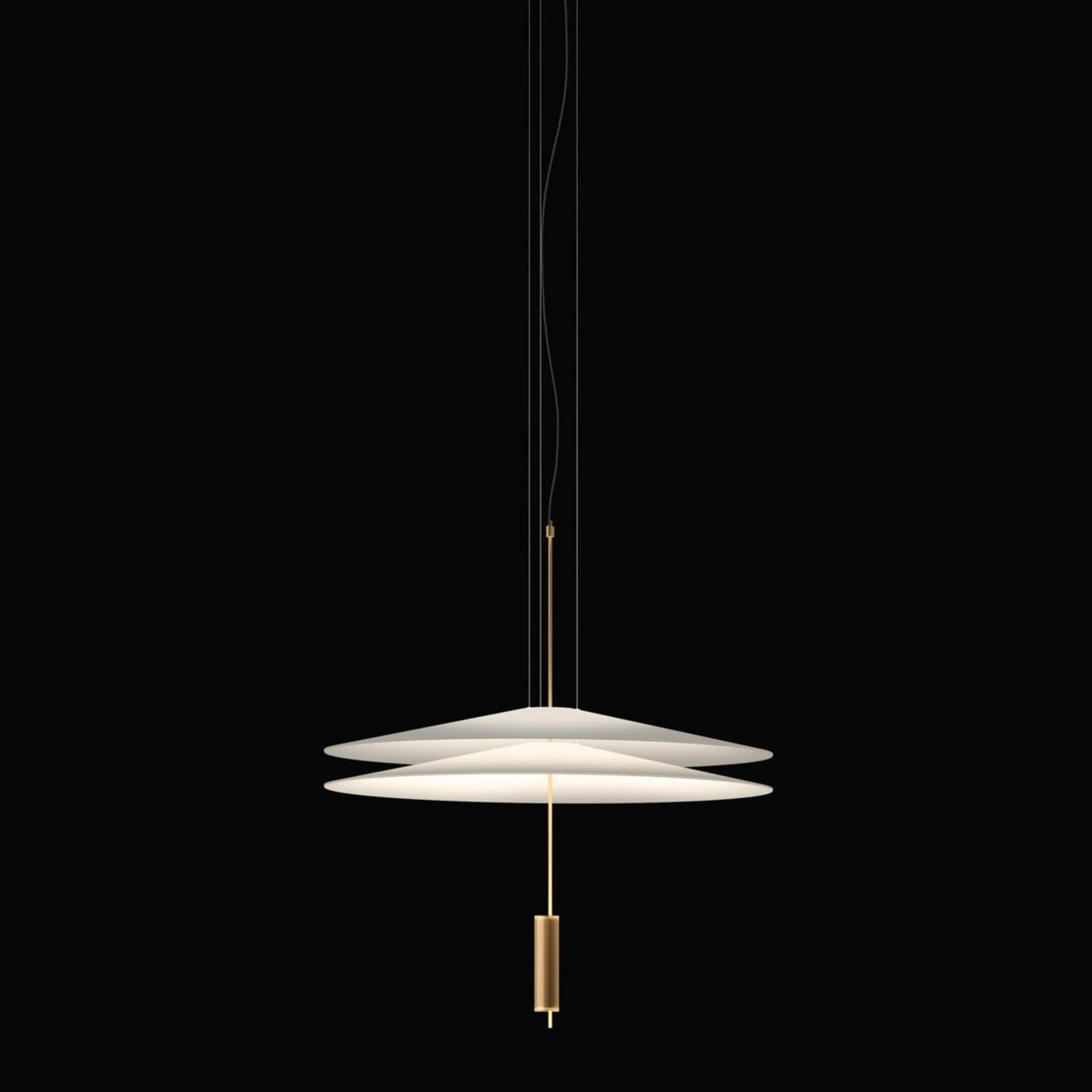 Vibia Flamingo - lampa wisząca LED 2 klosze, złota