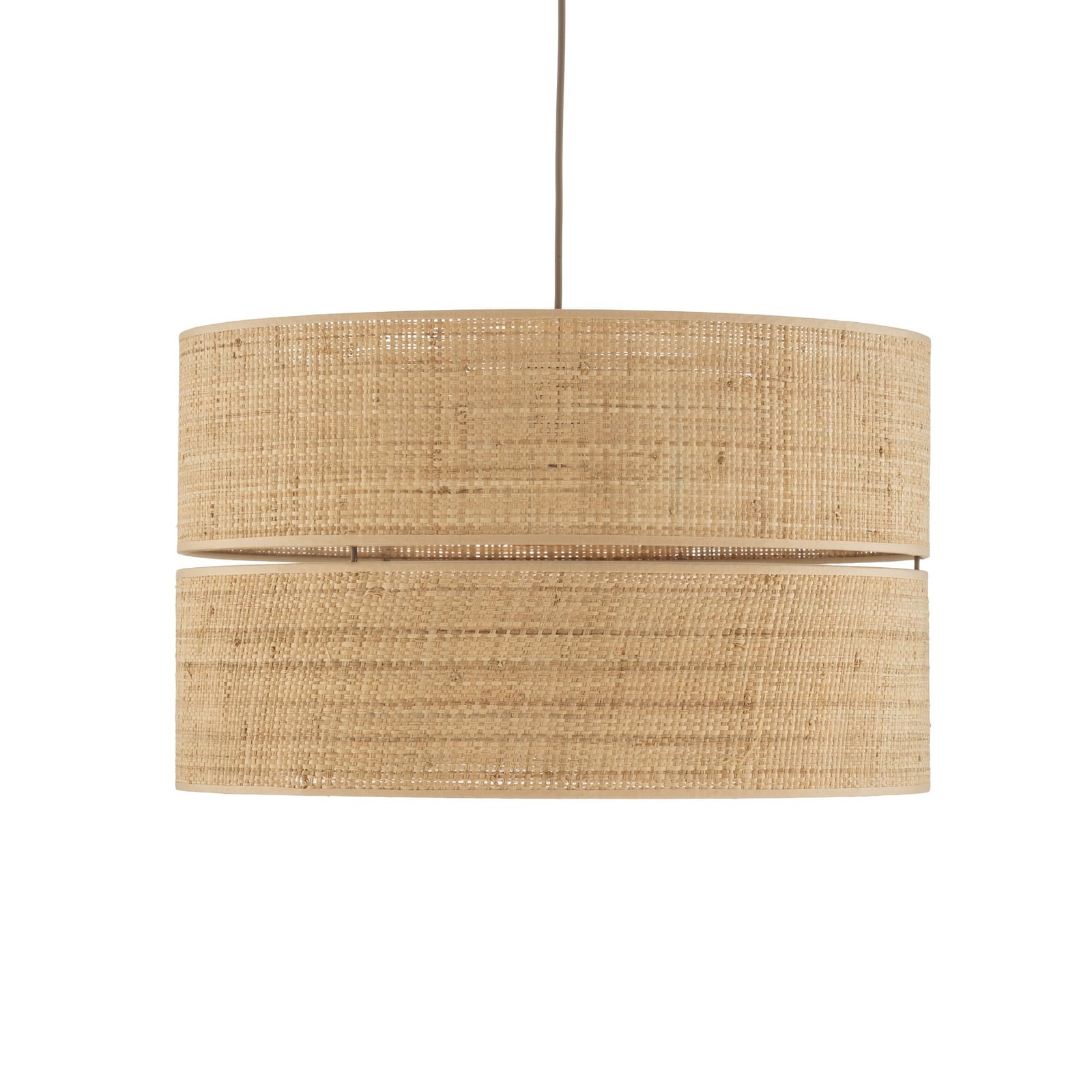 Hängeleuchte Calma, 1-flammig, beige, Bast, Ø 50 cm, E27