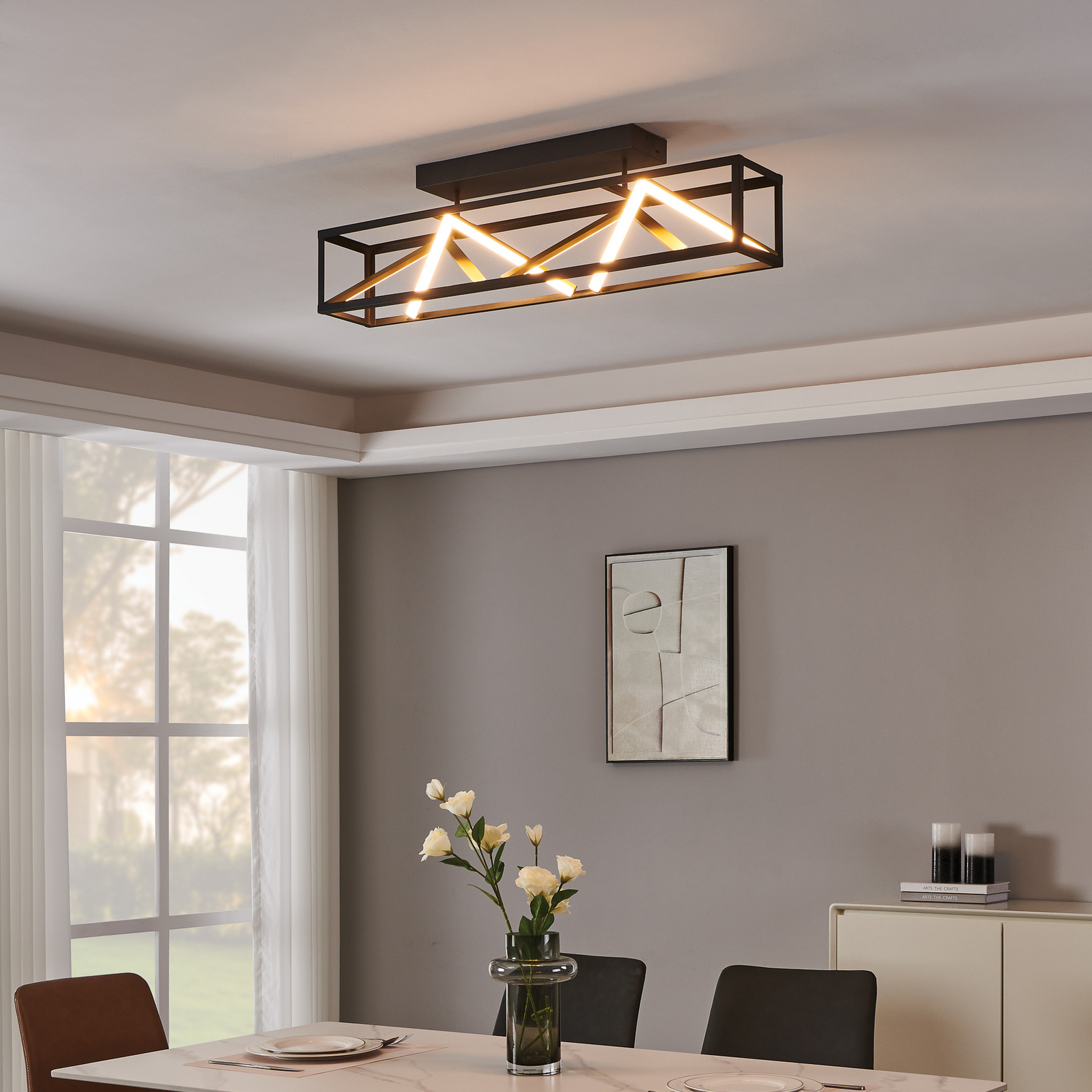 LED stropna svjetiljka Stars of Light, Penela, crna/zlatna, 87 cm, CCT