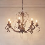 Mauro chandelier, beige, 7-bulb, Ø 62 cm, metal, E14
