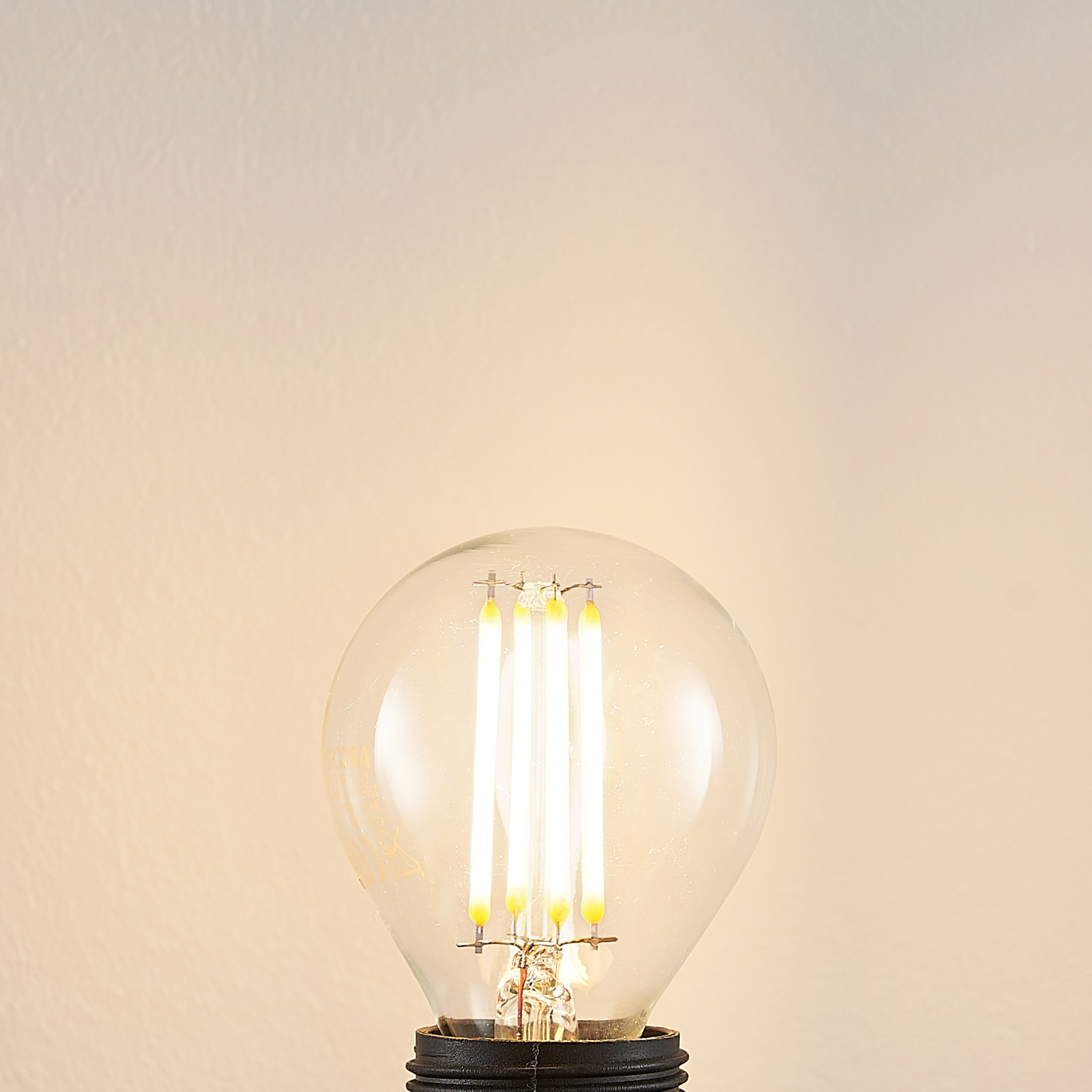 LED bulb E14 P45 4W 2,700K clear 3-step dim 2-pack