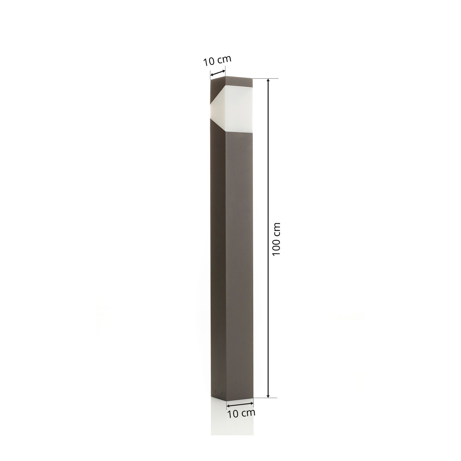 Lucande Borne lumineuse Kiran, gris graphite, aluminium, 100 cm