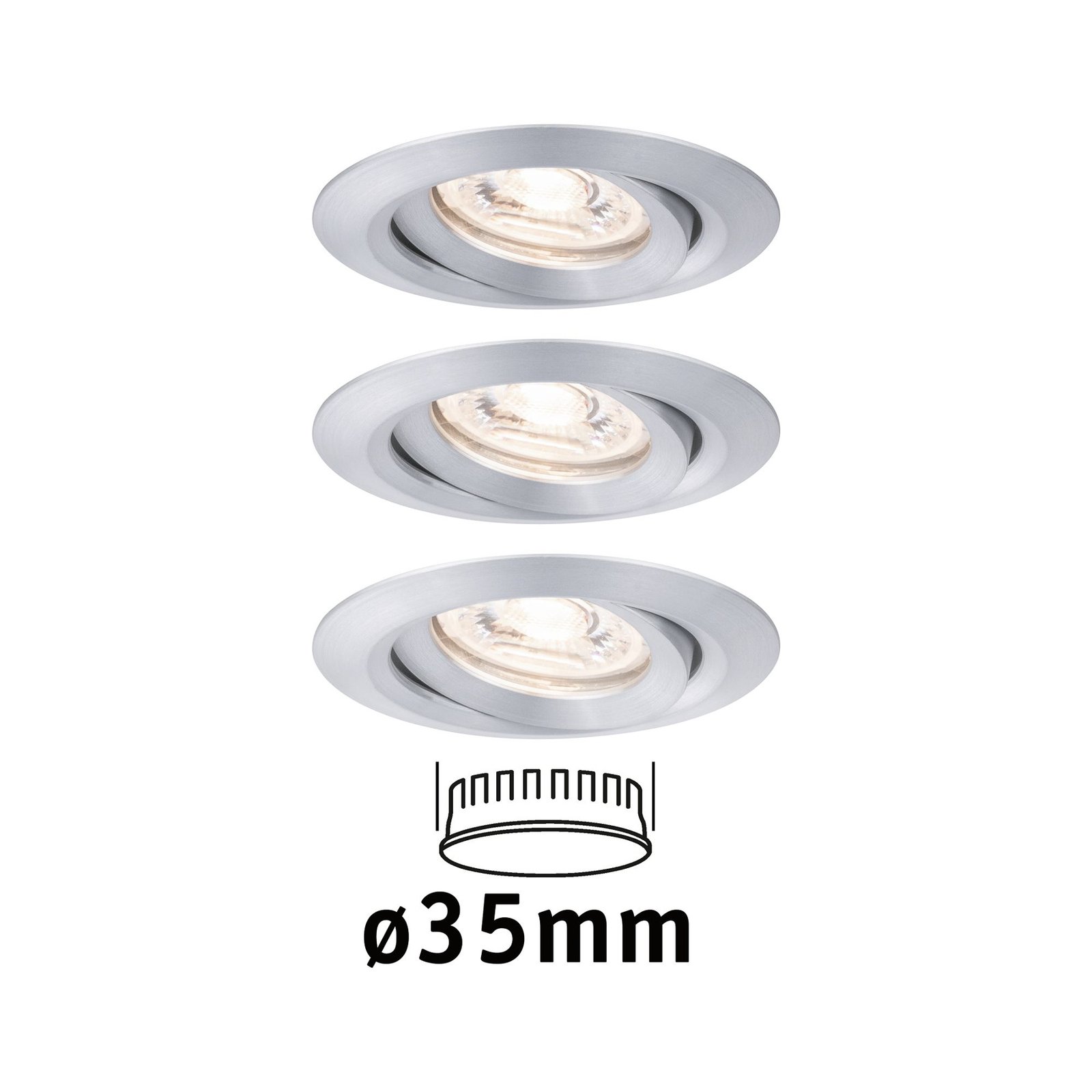 Paulmann Nova mini recessed spotlight 3 swivelling