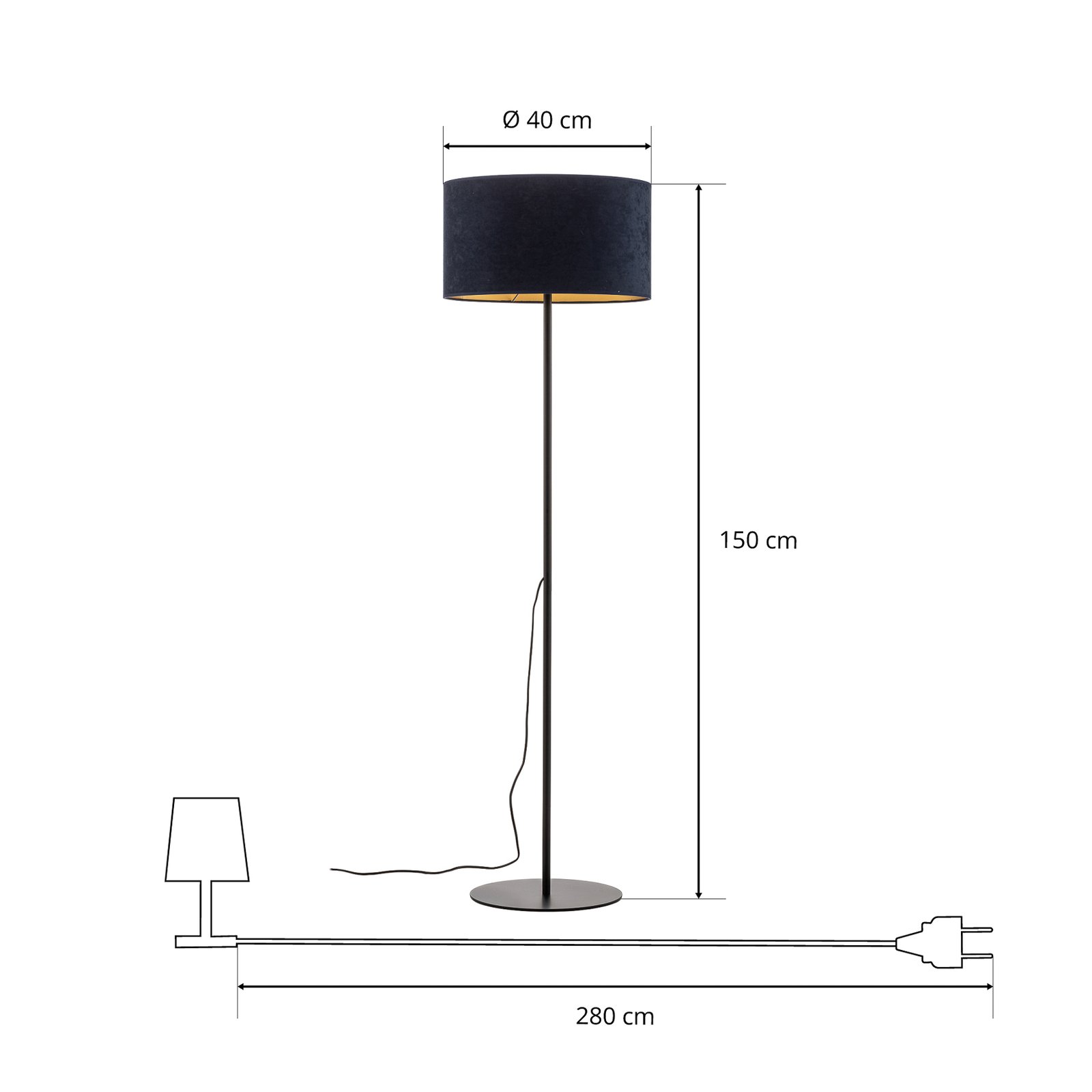 Golden Roller floor lamp dark blue/gold