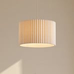 Lindby Hängeleuchte Libbie, Ø 45 cm, Leinen, cremefarben