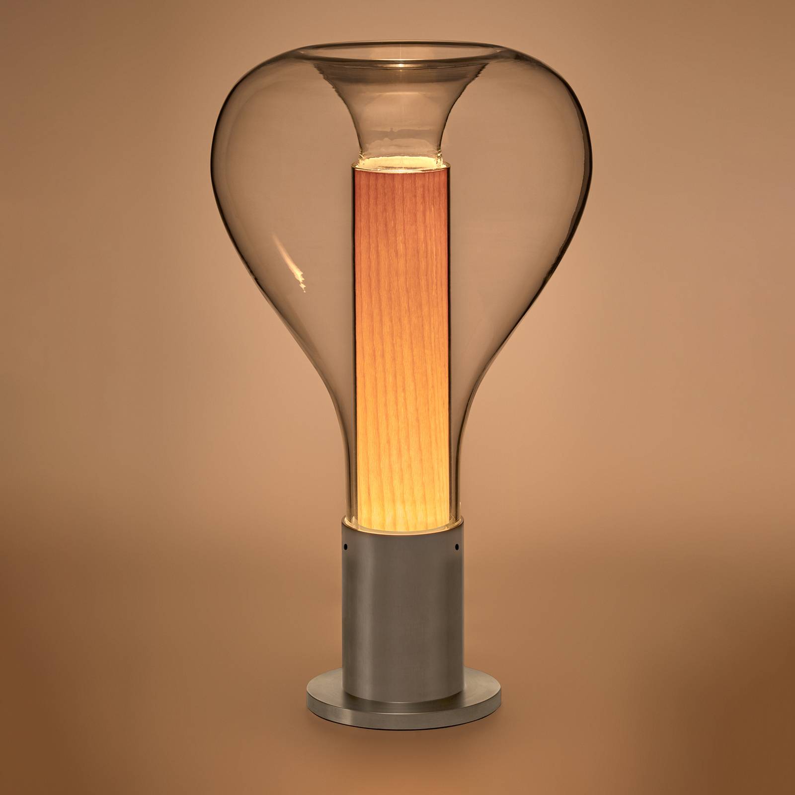 Lzf lamps lzf eris led asztali lámpa üveg alumínium/bükkfa