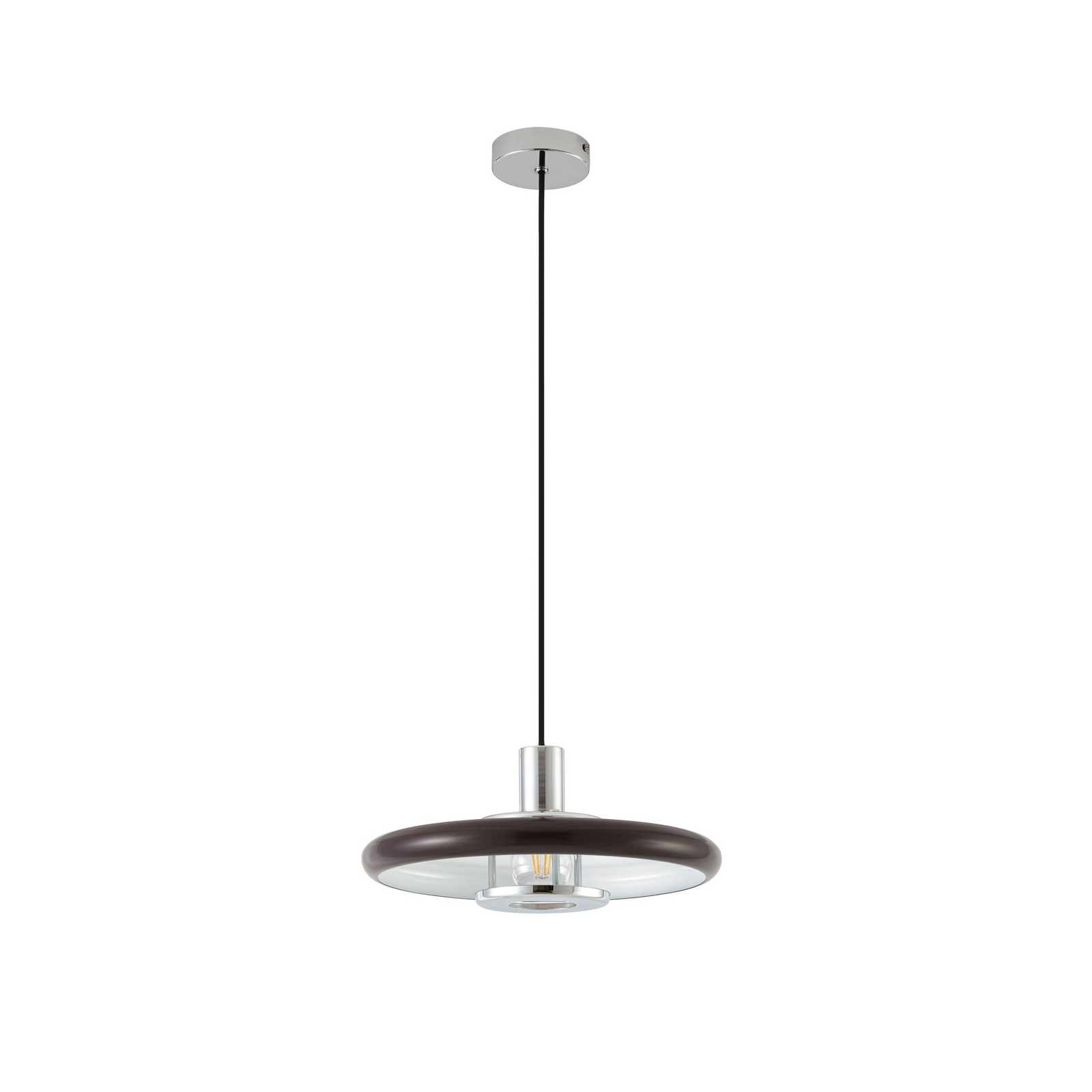 Suspension Lindby Branford, style rétro, Ø 35 cm, marron, métal Suspension Lindby Branford, style rétro, Ø 35 cm, marron, métal