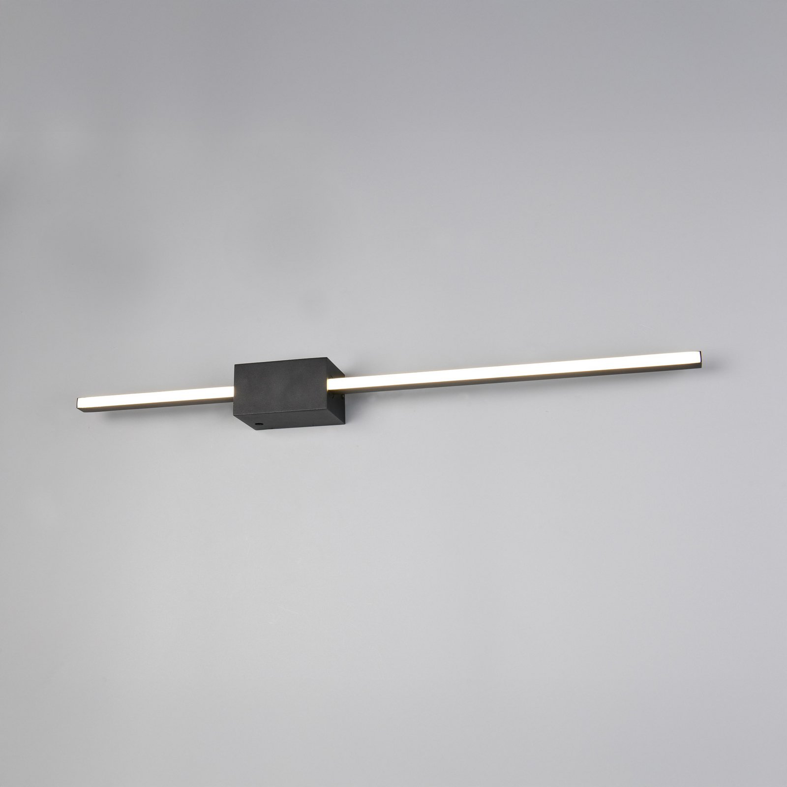 Cassino LED wall light, matt black, width 70 cm, metal