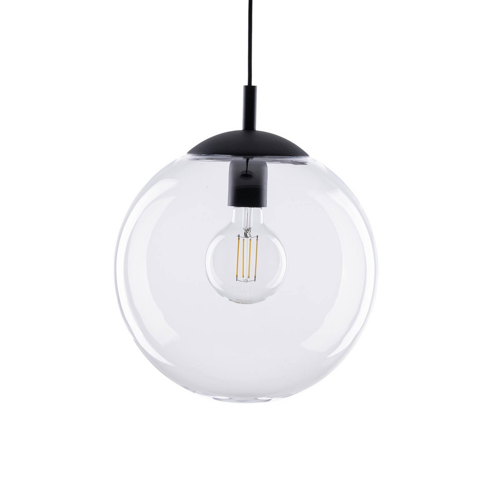 Esme hengelampe, Ø 35 cm, transparent, glass, globe, E27