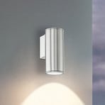 LED nástěnné světlo Riga, nerezová ocel, výška 15 cm, nerezová ocel