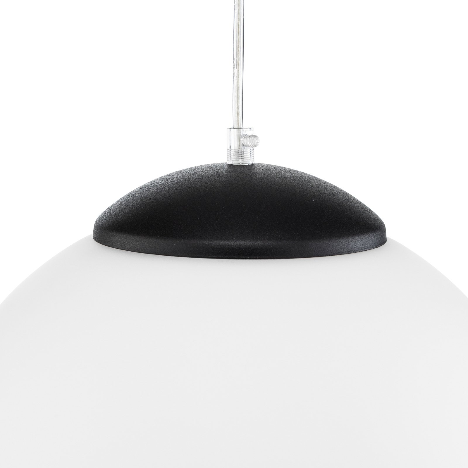 Pendant light Ball, opal glass/chrome, Ø 30 cm