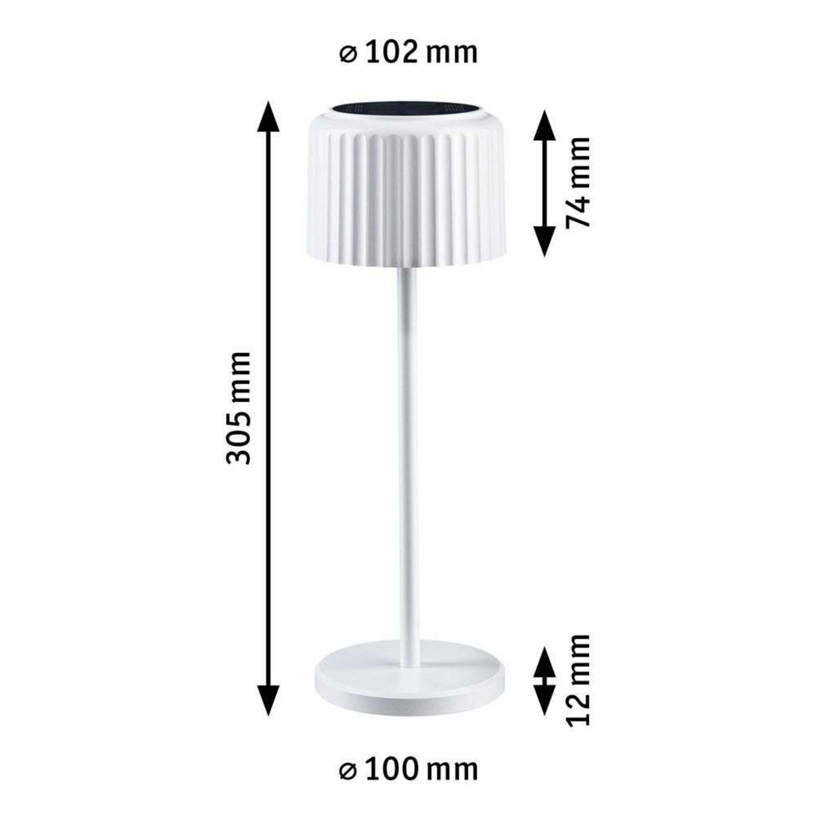 Else Celulă Solară Veioză w/USB-C Dim. IP44 Alb - Paulmann