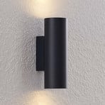 Lindby wall light Joffrey, 18 cm, black, up/down, GU10