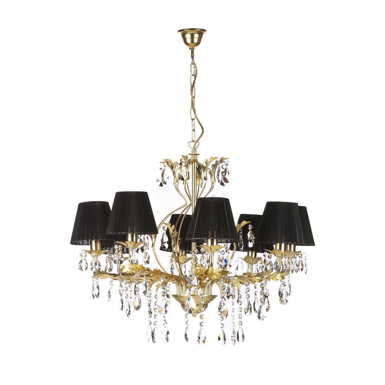 Karen chandelier eight-bulb gold/black