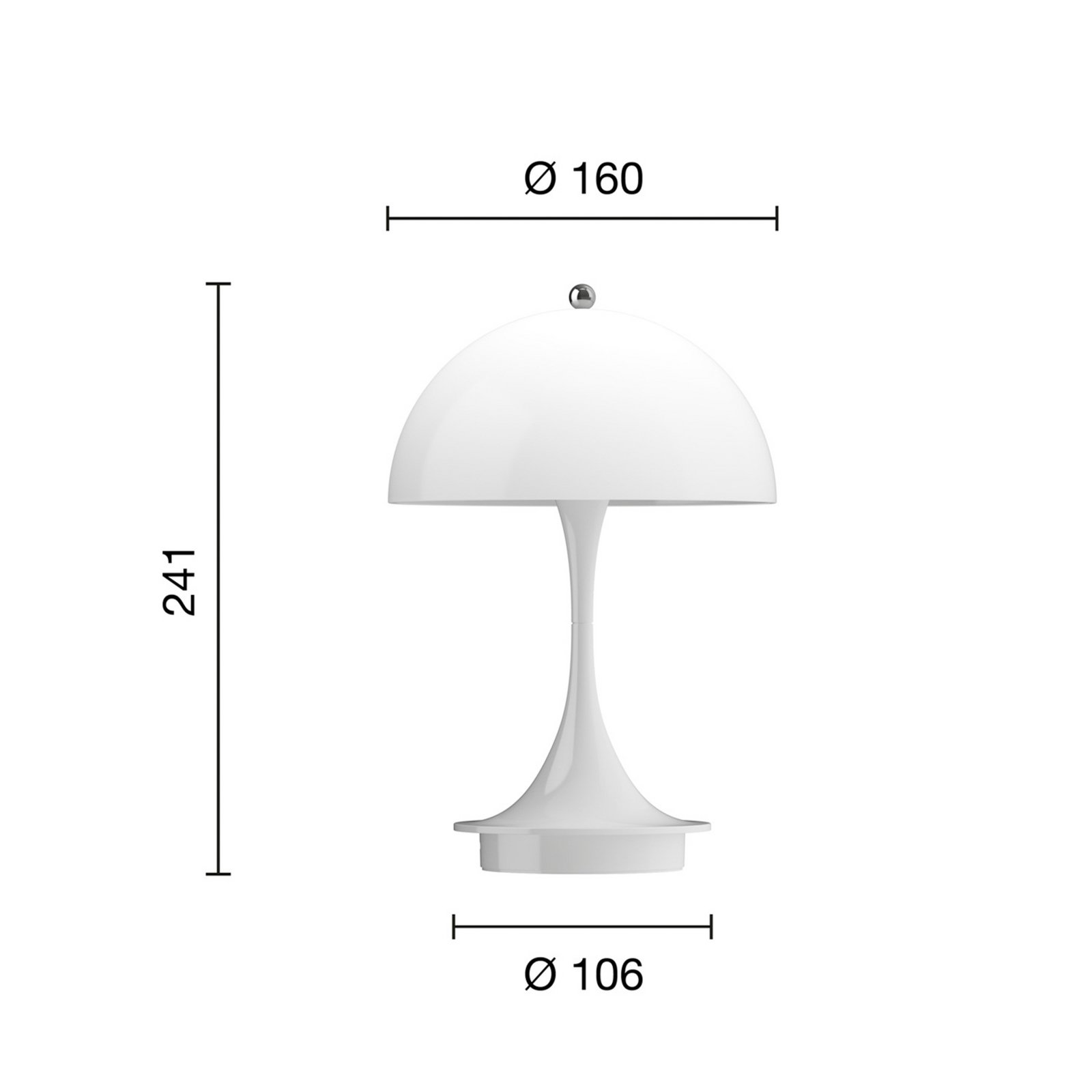 Panthella 160 Portable Lampada da Tavolo V3 Opale Bianco - Louis Poulsen