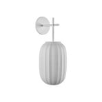 Mei wall light, vertical oval lampshade, white