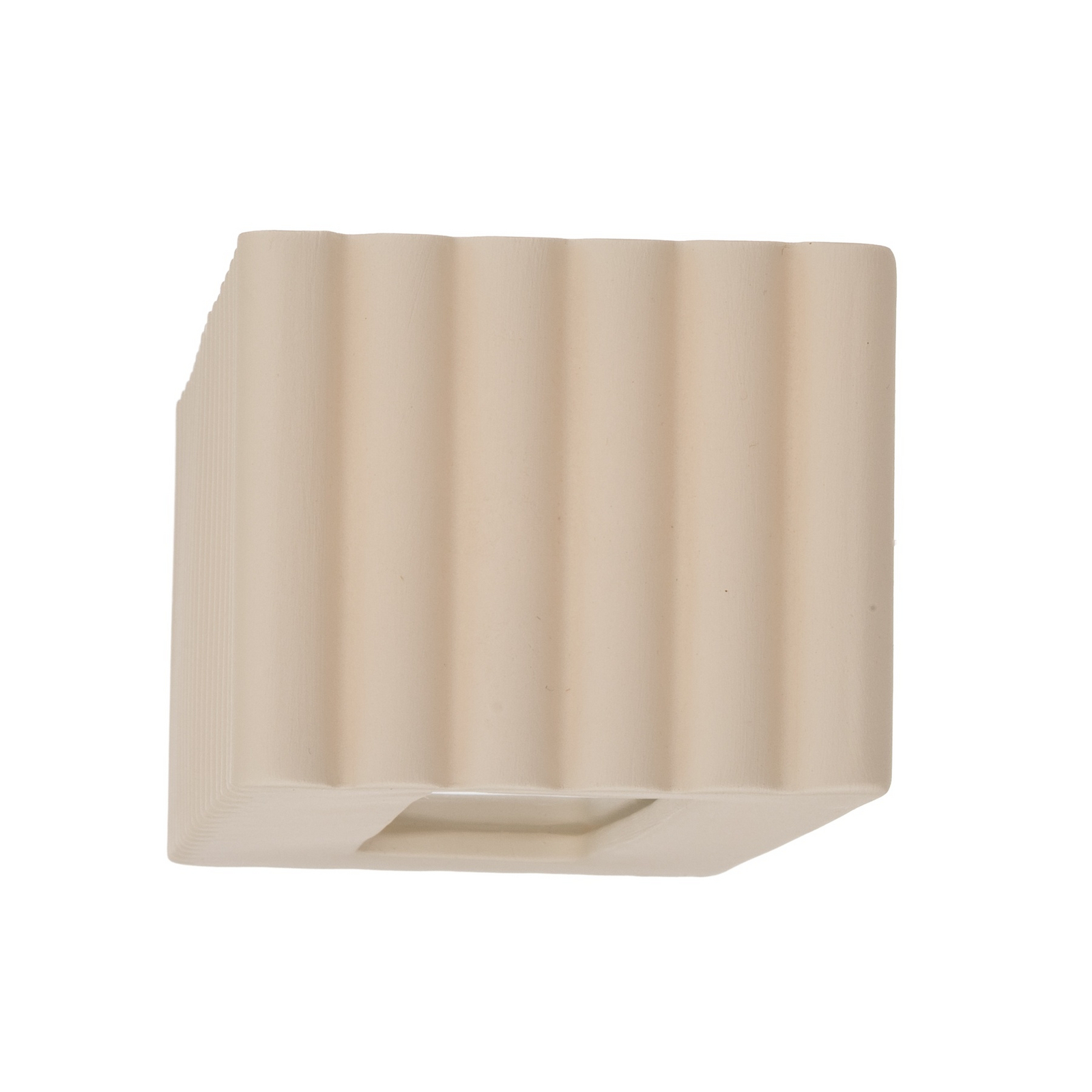 Rigata-seinävalaisin, beige, keraaminen, pituus 34 cm, valo ylös/alas Rigata-seinävalaisin, beige, keraaminen, pituus 34 cm, valo ylös/alas