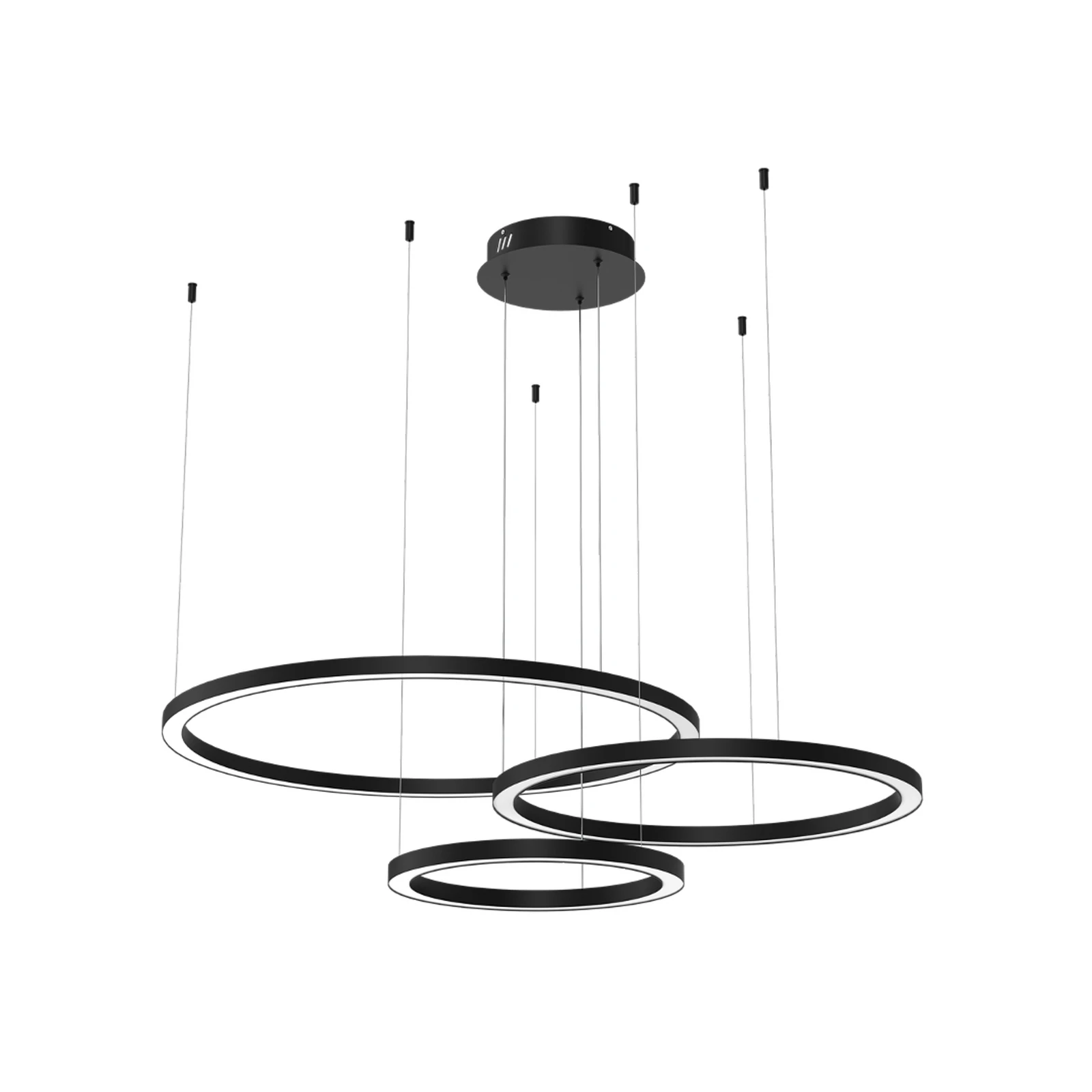 LED obesna svetilka Galaxia, plastika, črna, 3-svetilna, 85 W