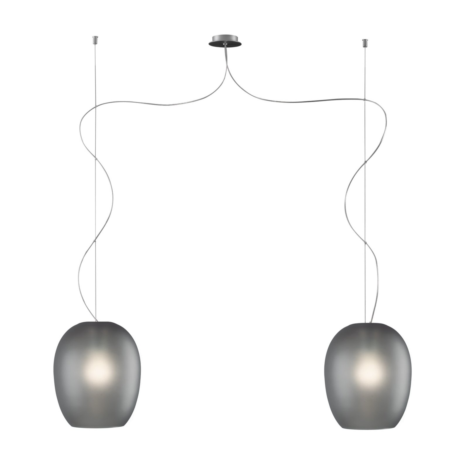 Casablanca Anua suspension à deux lampes gris mat