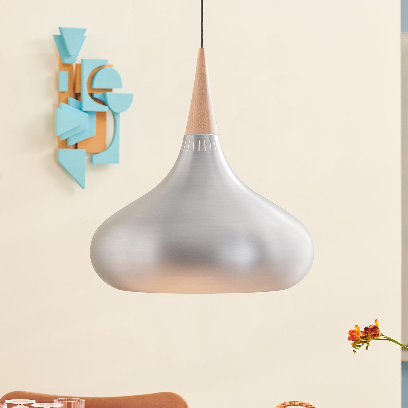 FRITZ HANSEN Orient P3 hanglamp alu/eiken Ø 50cm