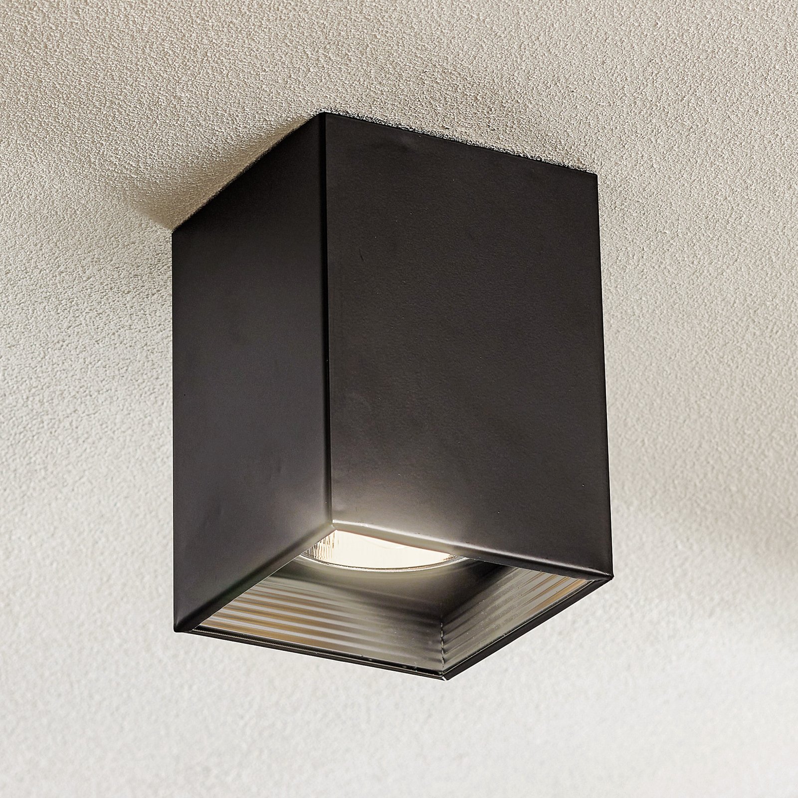 Spot pour plafond downlight square noir, largeur 11,5cm