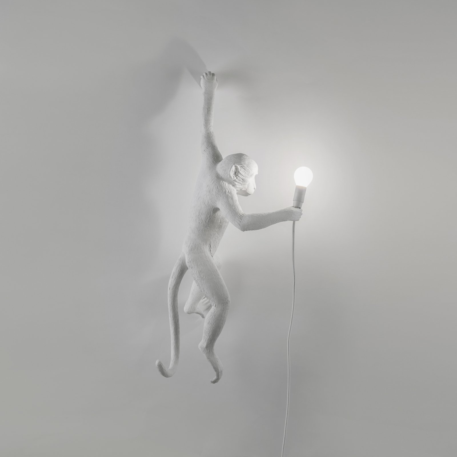 LED decoratie-buitenwandlamp Monkey Lamp links wit