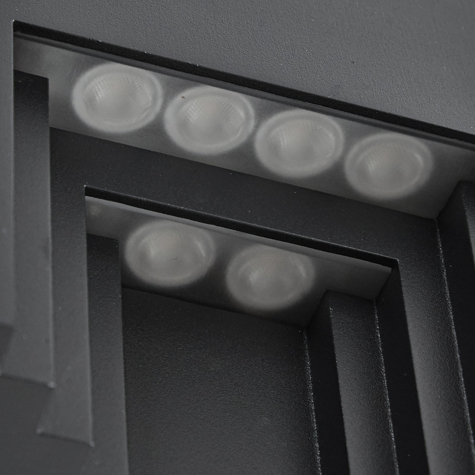 Lindby LED εξωτερικός φωτισμός τοίχου Aurali, 2 φτερά, μαύρος, IP65