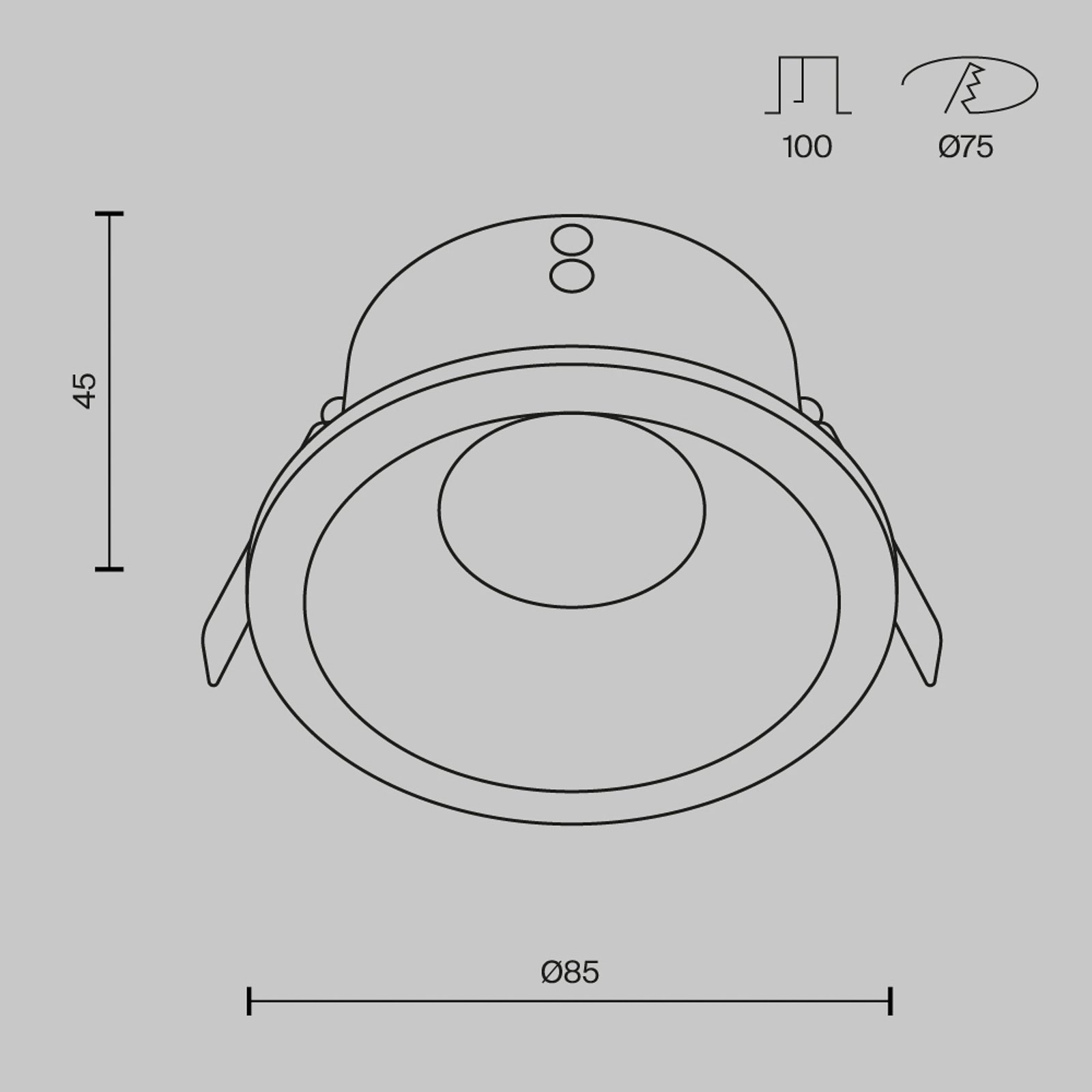 Maytoni ugradna stropna svjetiljka Zoom bijela Ø 8,5 cm aluminij IP65 GU10