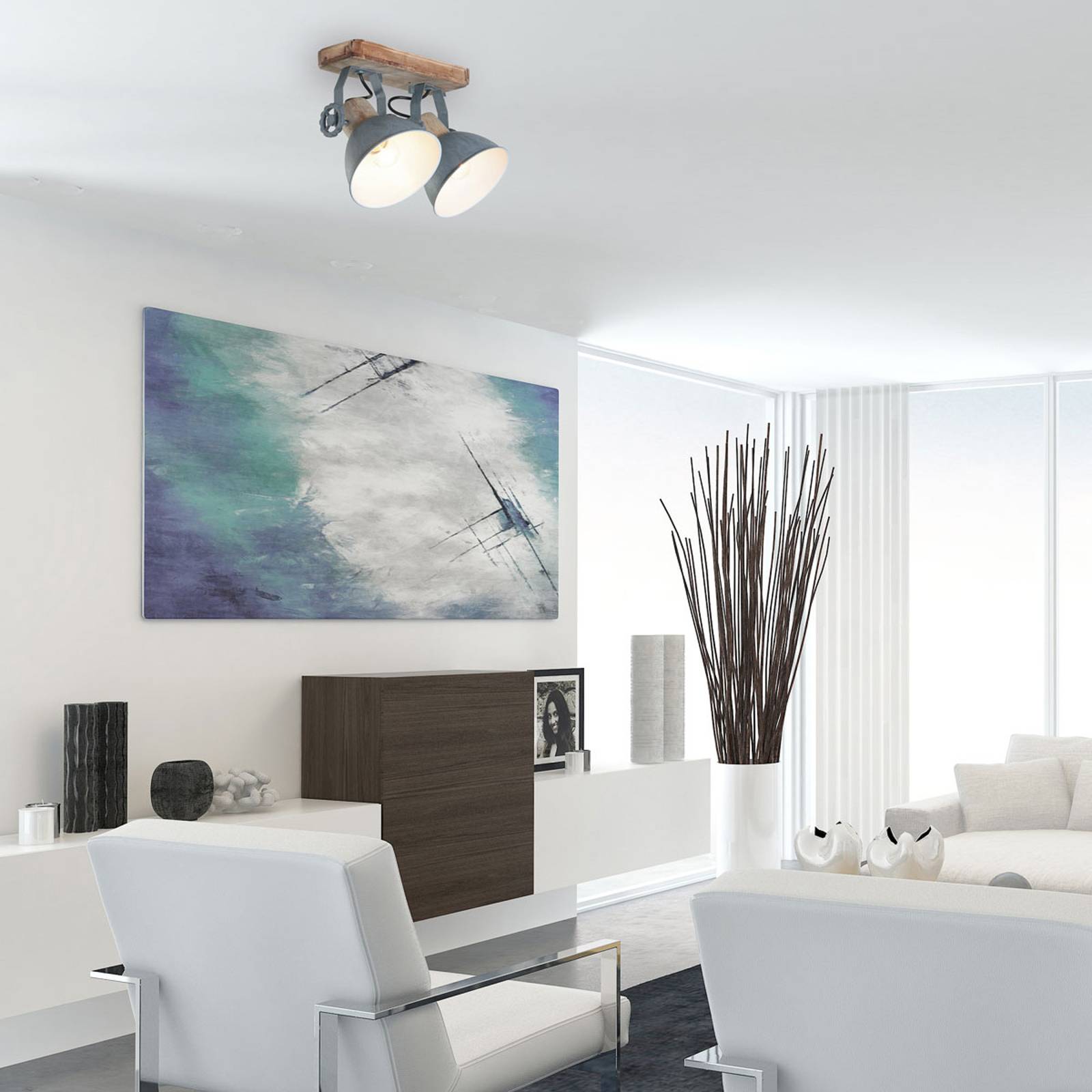 Image of Steinhauer Spot pour plafond Gearwood, à 2 lampes, gris 8712746122749