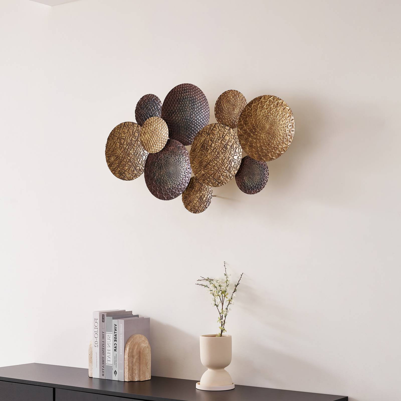 Kinkiet Lindby Soraya, złoty/miedziany, metal, 2-punktowa, 51 cm