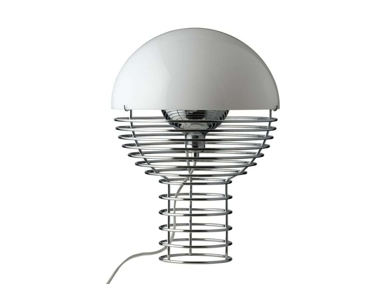 Wire Table Lamp Ø30 Chrome/White - Verpan