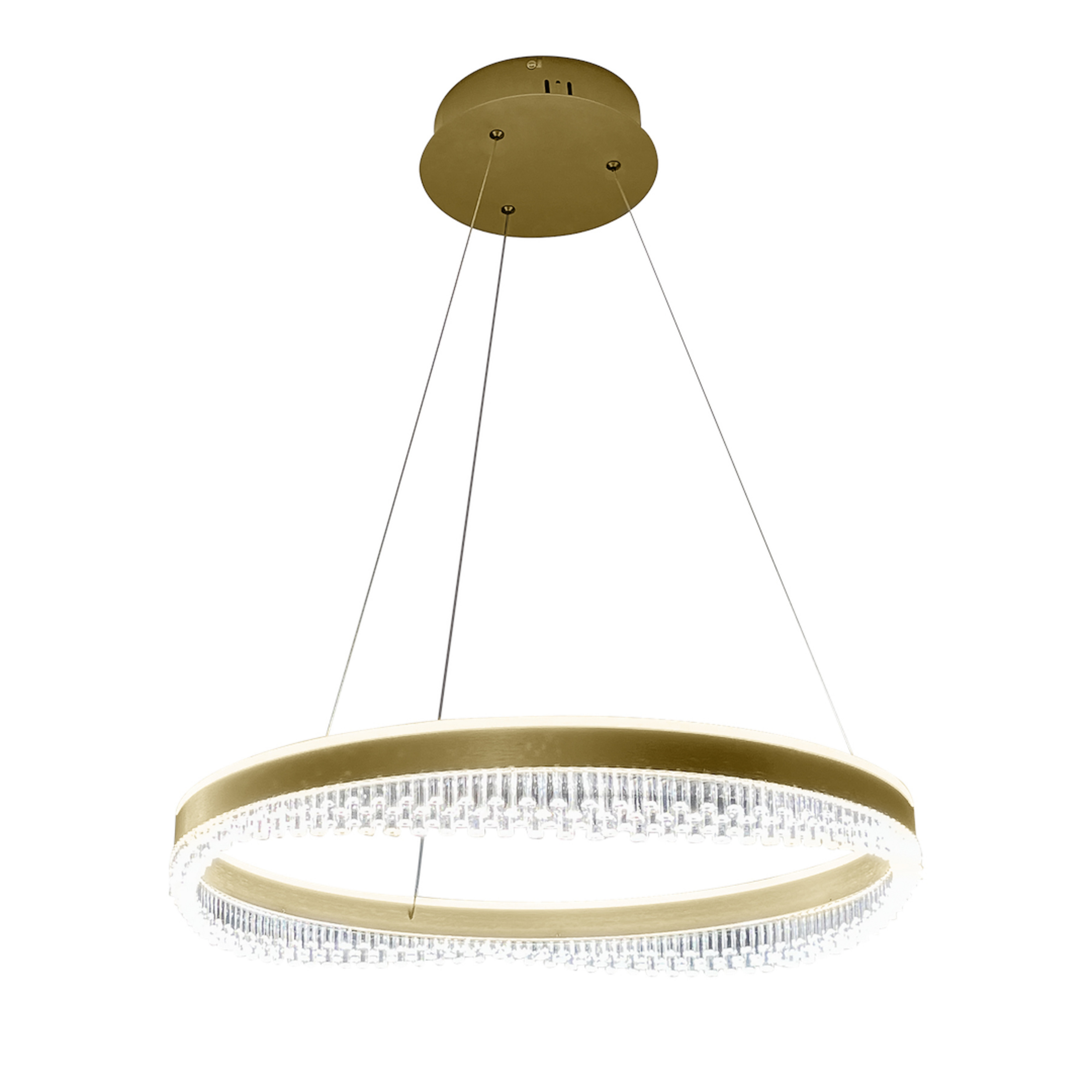 LED pakabinamas šviestuvas "Preciosa", auksinis/kristalinis, akrilas, skersmuo