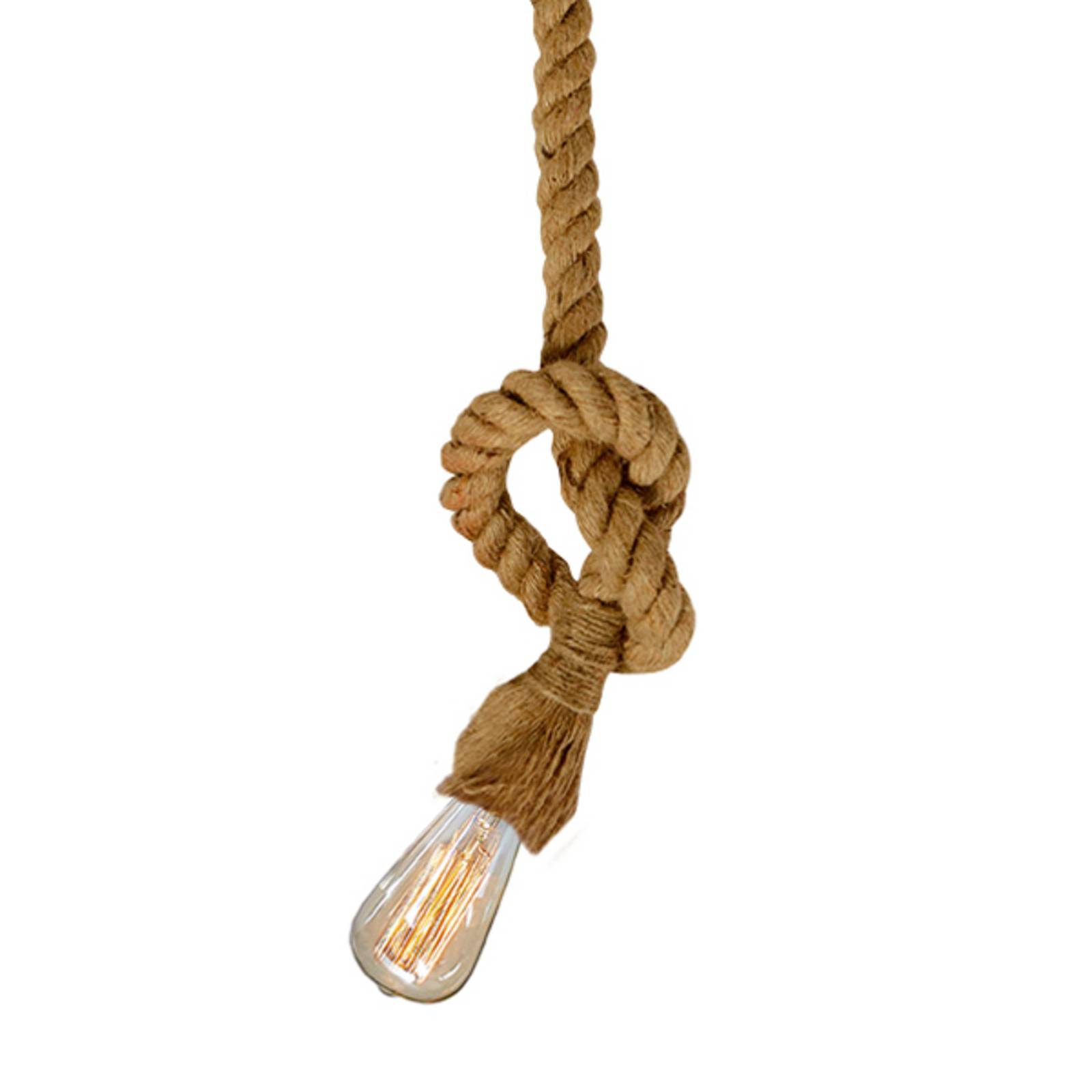 Morska lampa wisząca Rope z żarówką vintage