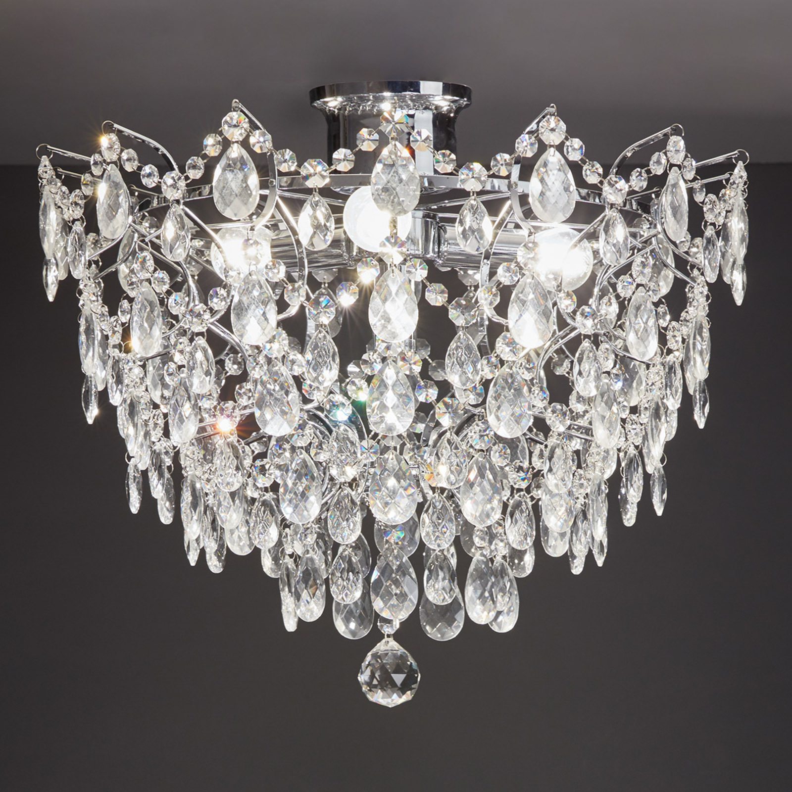 Lampa sufitowa Rosendal, Ø 48 cm chrom