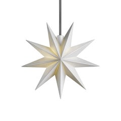 Estrella LED STERNTALER, blanca, Ø 11 cm, 9 puntas, IP44, pilas