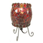 Enya table lamp with glass mosaic red