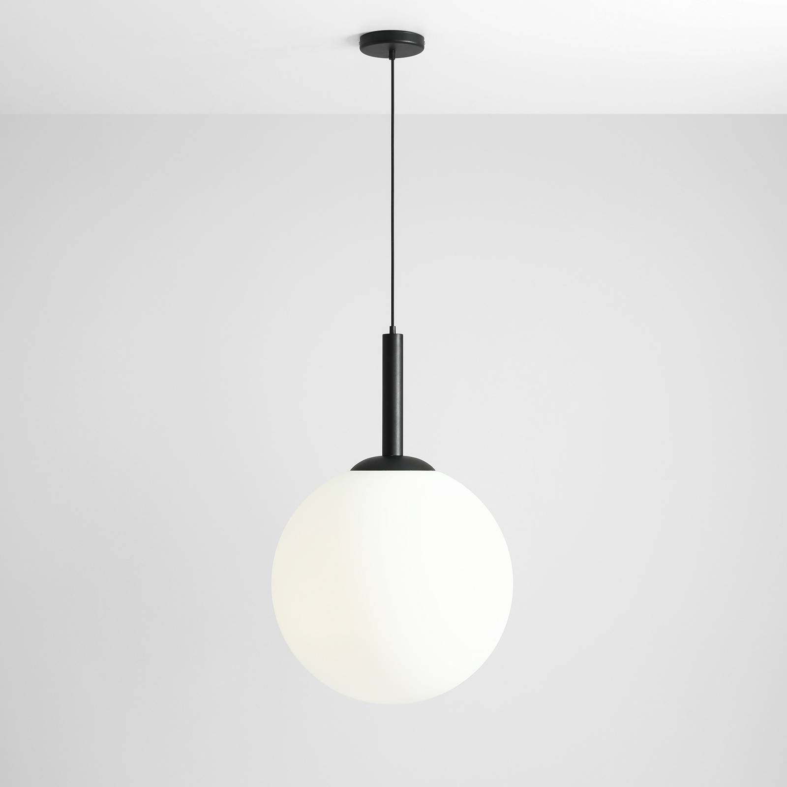 Suspension Bosso, 1 lampe noire/blanche 50 cm
