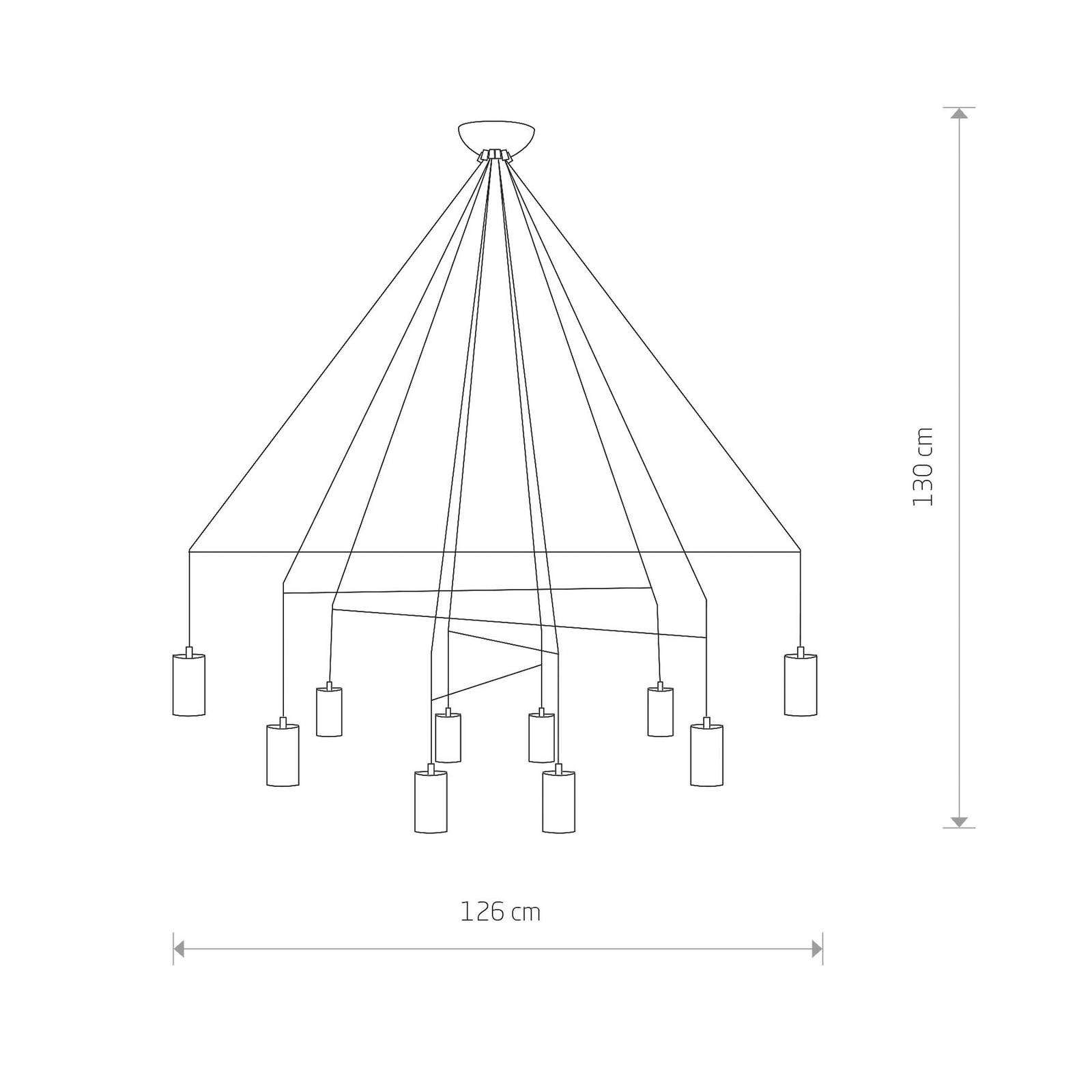 Euluna Suspension Imbria à 10 lampes 126 cm noire