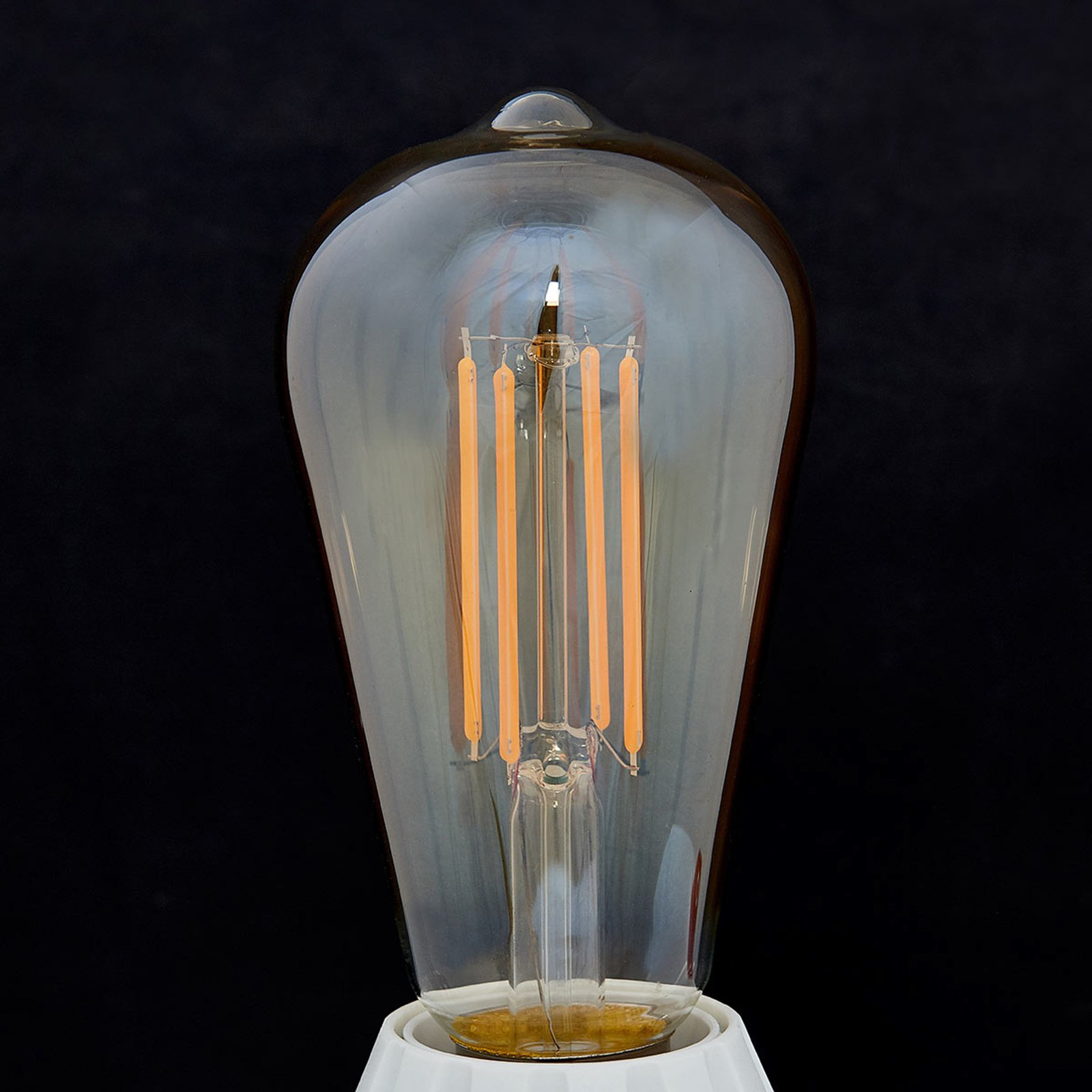 E27 LED-Rustikalampe 6W 500lm amber 1.800K 2er-Set