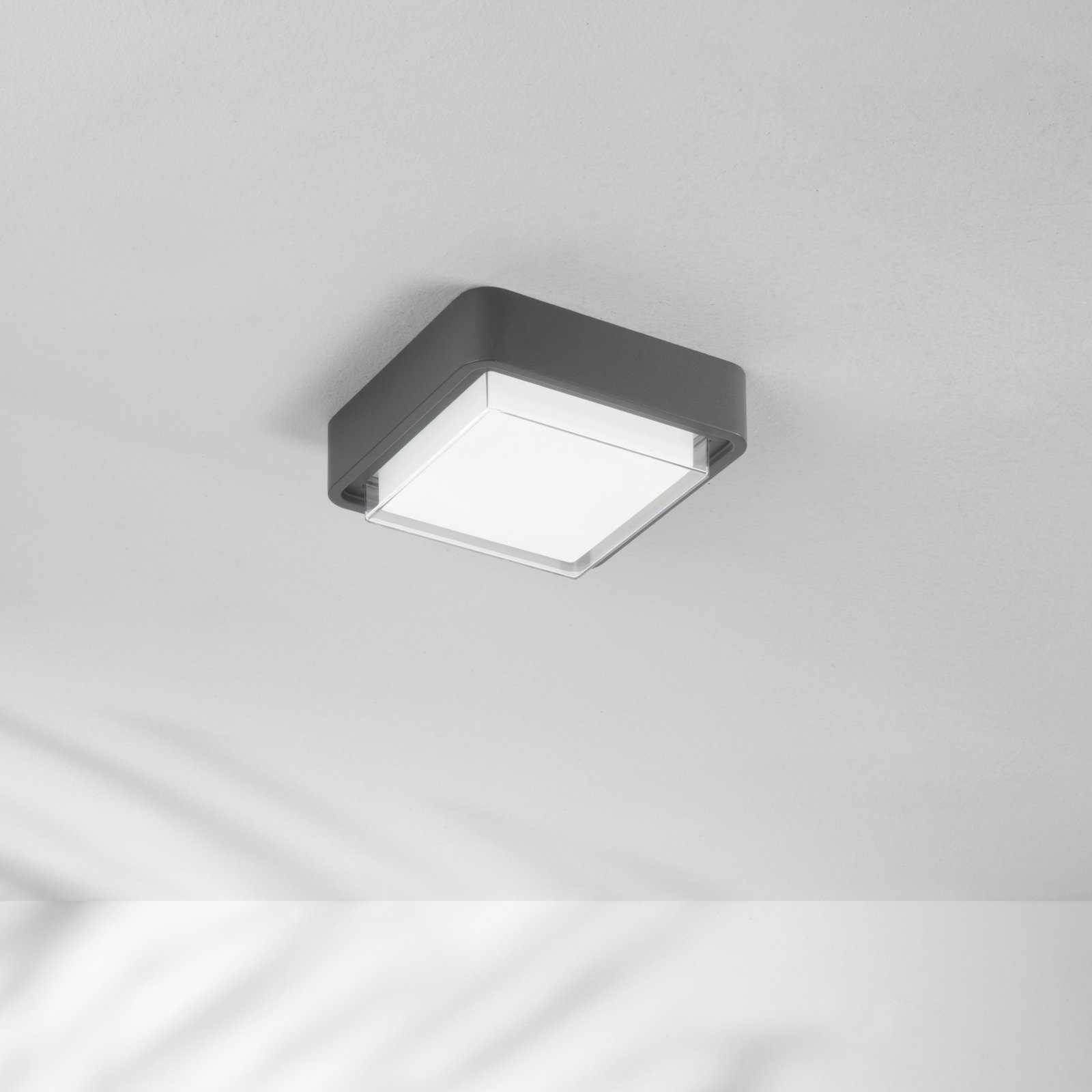Diuk LED outdoor ceiling light, dark grey, metal, IP65