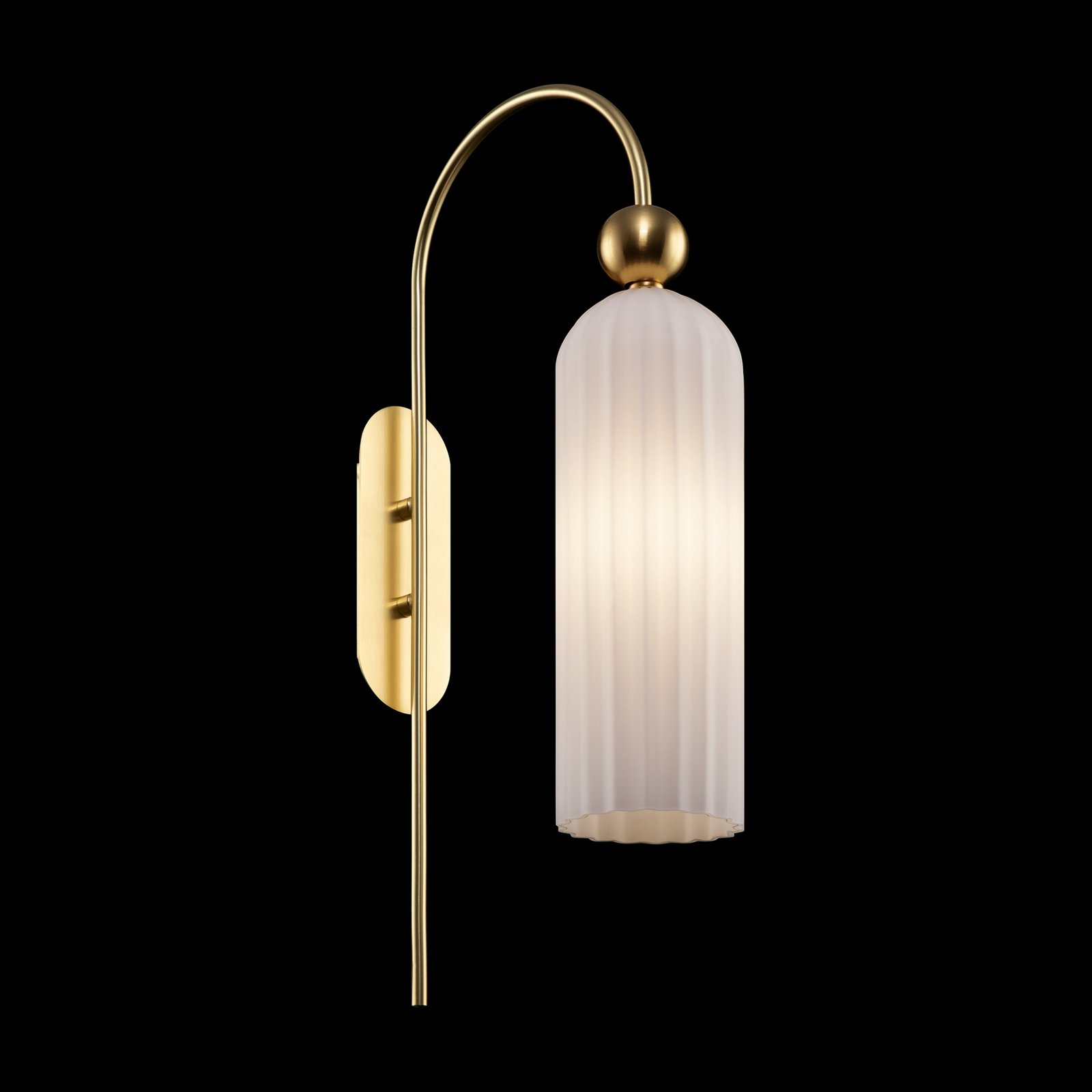 Maytoni Antic wall light, white glass lampshade