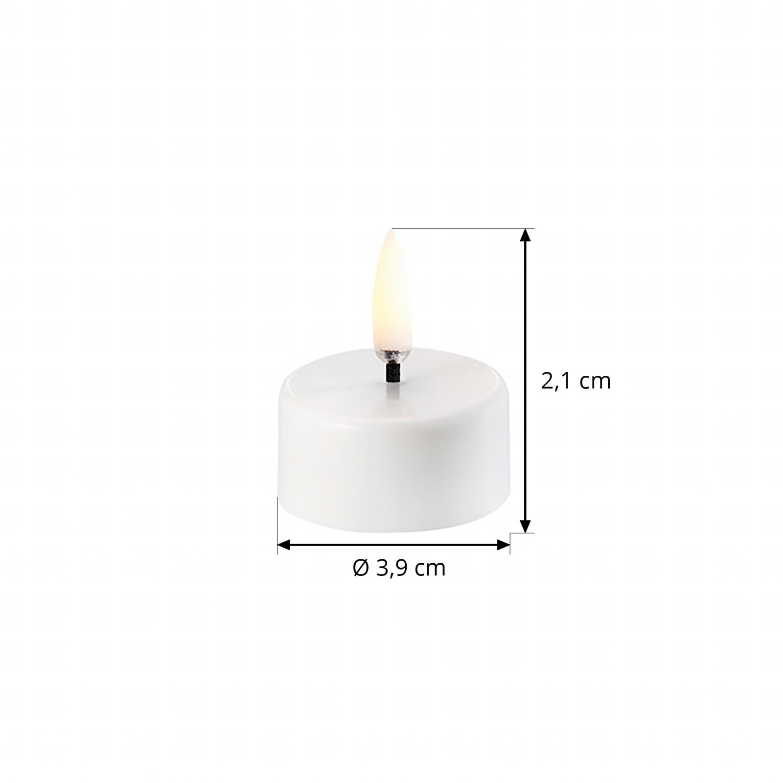 Bougie chauffe-plat LED à piles 3,9 x 2,1 cm blanche - Uyuni Lighting