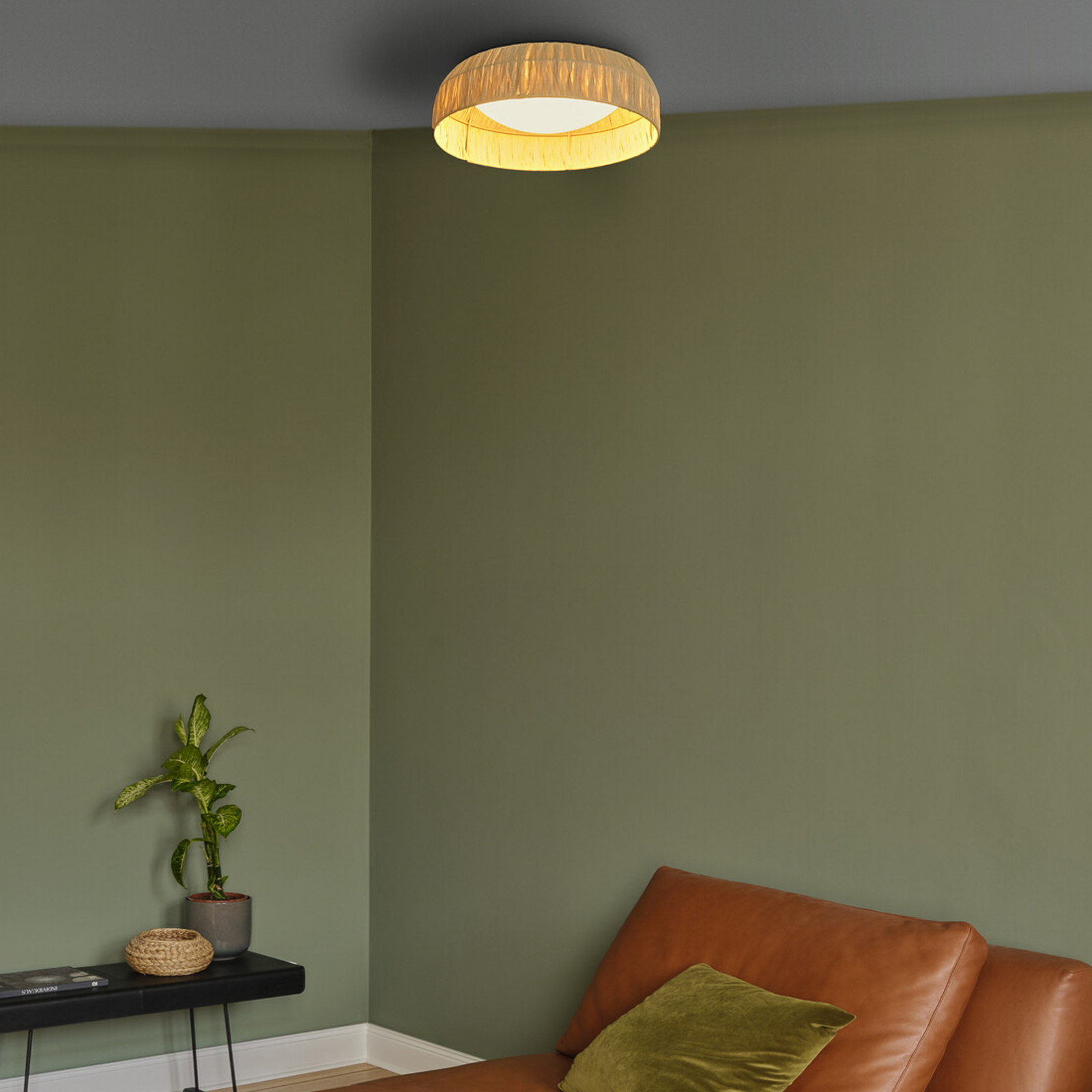 Plafonnier LED OSRAM Decor Bamboo Paper, Ø 50 cm, bambou