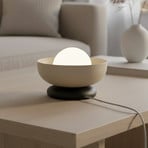 Lámpara de mesa Ozzy LN1, beige, acero/vidrio, altura 13 cm, G9