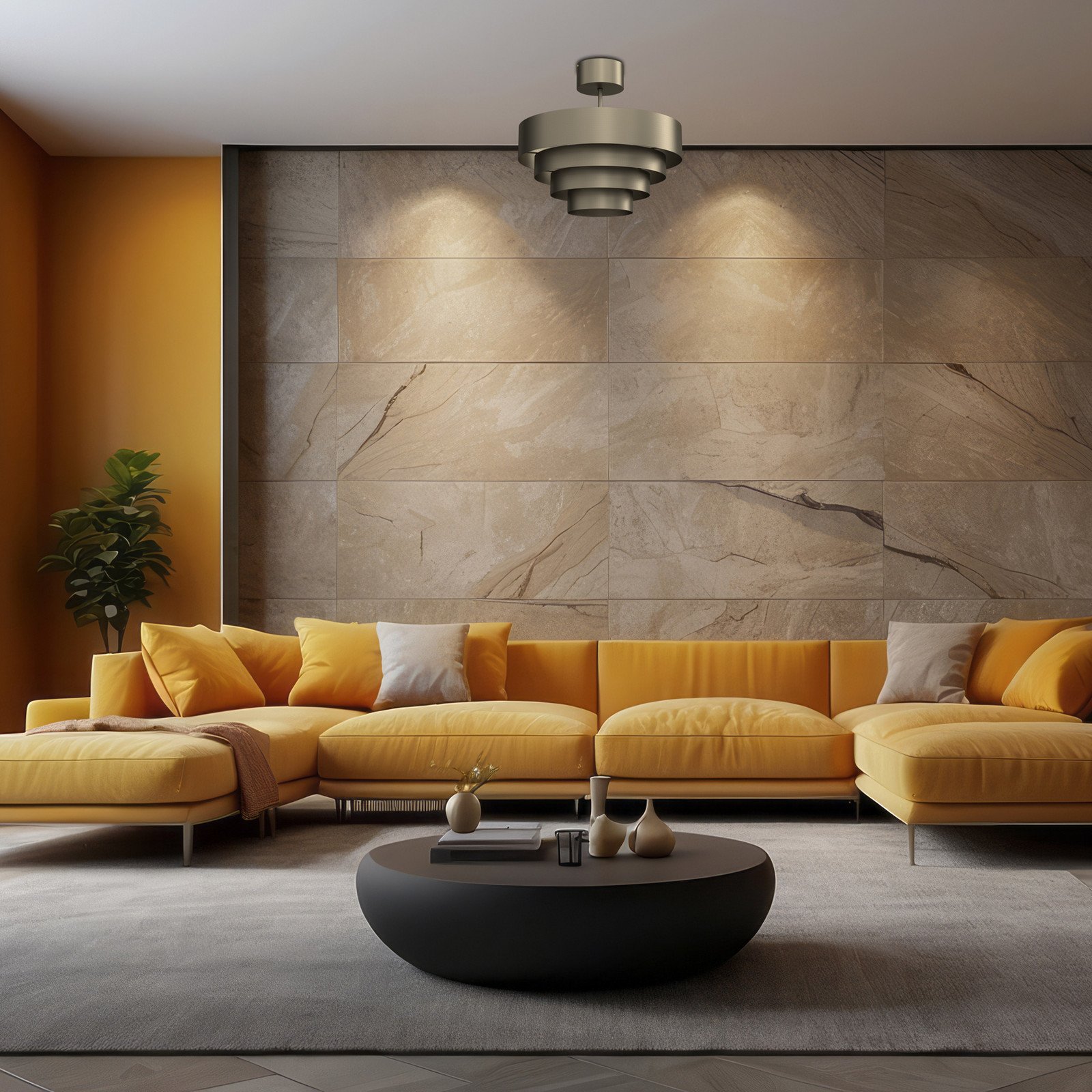 Luminex Plafonieră Rings culoare titan oțel 1 x E27 - Camera de zi / sufragerie - modern - Metal