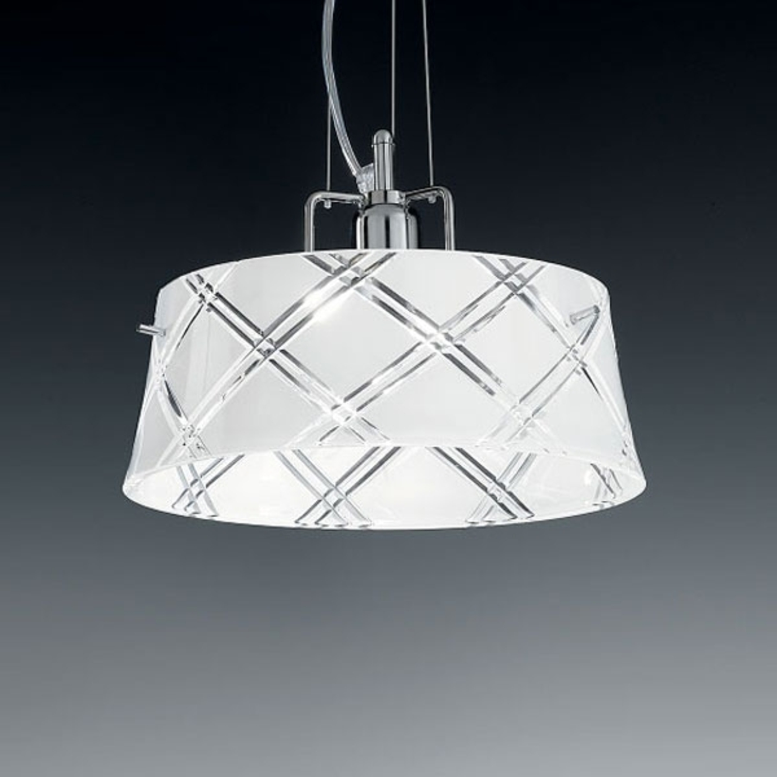 Mettallux Elegant hanging light CORALLO 30 1-bulb, white, for Living / Dining Room, metal, glass, E27, 100 W, energy efficiency: A++