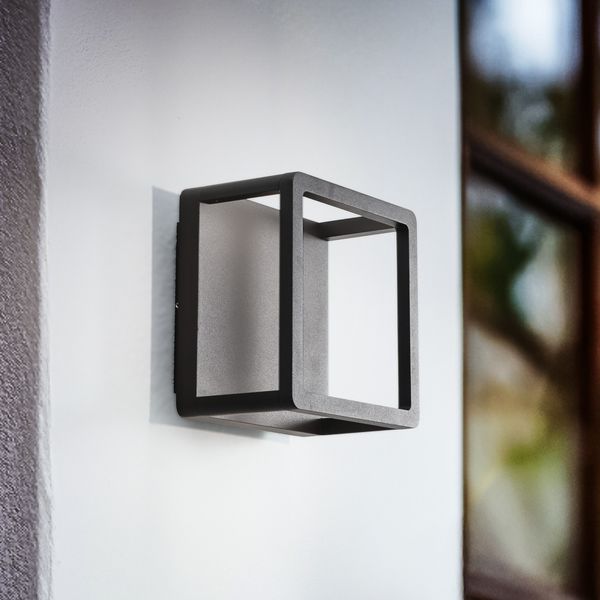 Thorvid LED-ulkoseinävalaisin, korkeus 18 cm, musta – Lucande - Moderni - Alumiini - Kulmikas — Lucande
